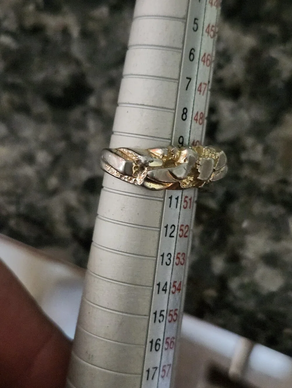 Two Tone Gold Nugget Ring Size 5